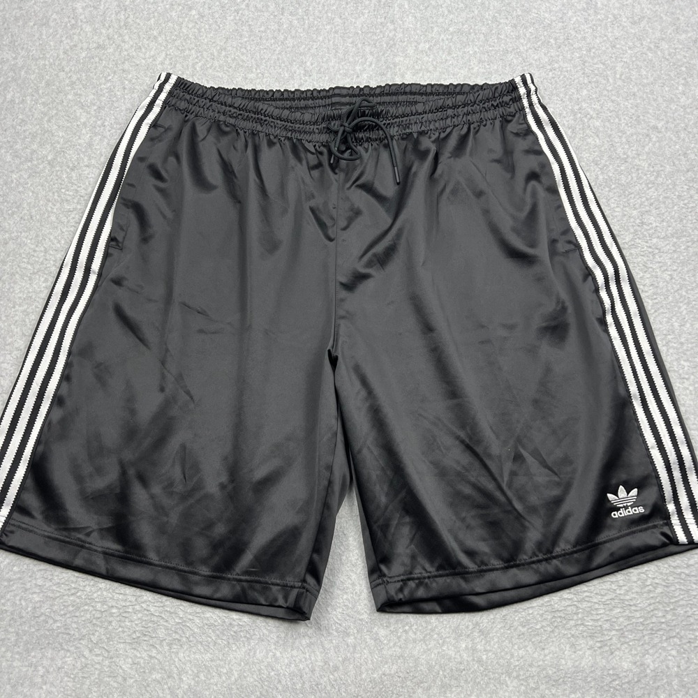 Adidas Shorts Men's XXL Black Adicolor Classics 3-Stripes Satin Primegreen Sport